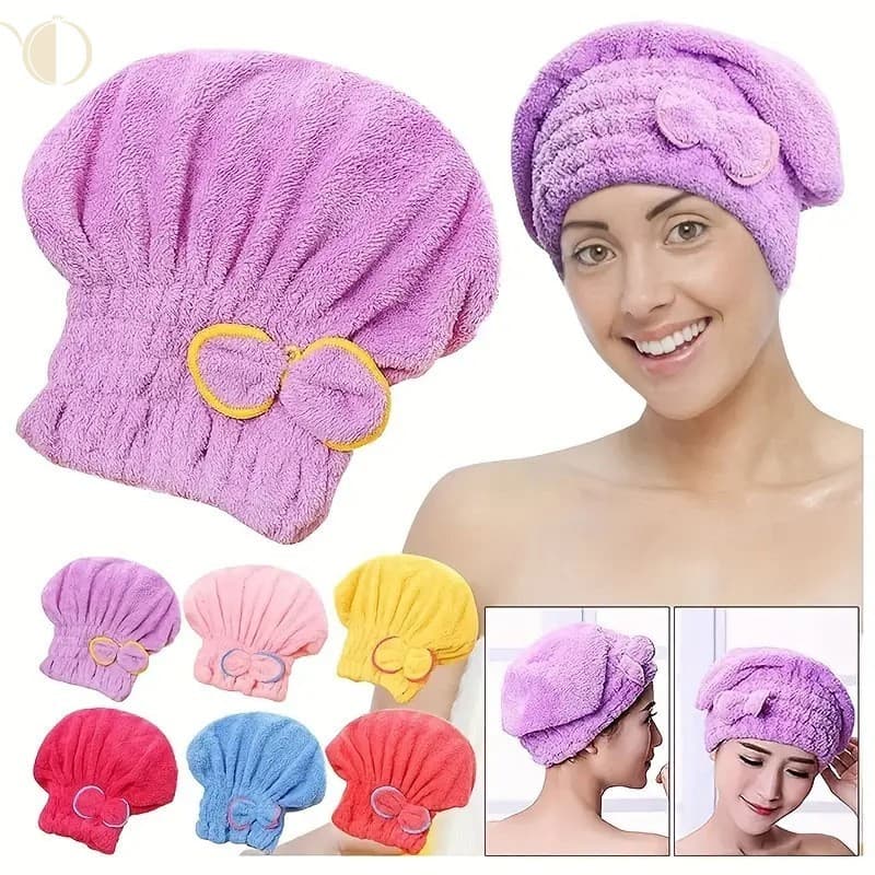 Chapéu De Microfibra Para Secagem De Cabelo-Toalha De Banho Super Absorvente Rápida