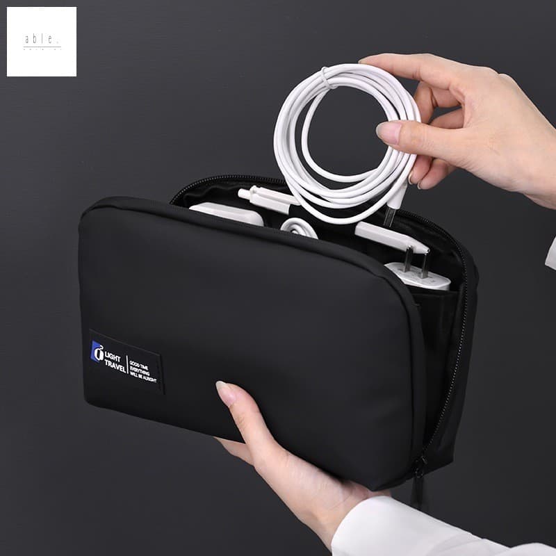 Organizador De Viagem De Luxo Elegante Para Carregadores De Laptops-Bolsa De Cabo Digital Portátil Espaçosa