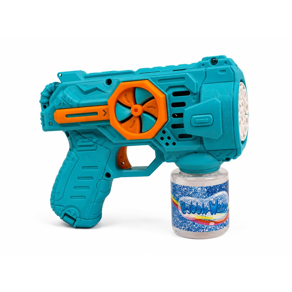 Pistola de Bolha de Sabão Bubble Gun Elétrica Automática Infantil com Luz LED e Frasco