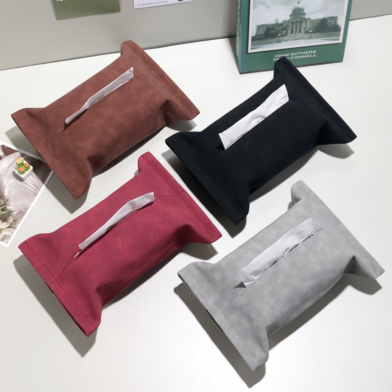 [Estoque pronto] Caixa de tecido para carro Bolsa de cor sólida Estilo pendurado ins Armazenamento Caixa de tecido para