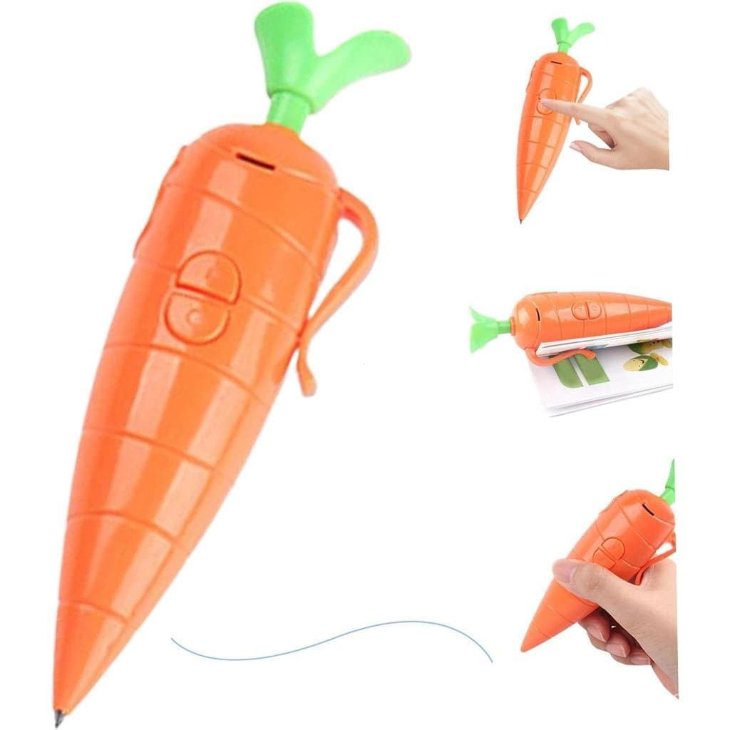 Caneta esferográfica fofa com design de cenoura esculpida, adequada para escrever e esculpir, ideal para meninos e menin