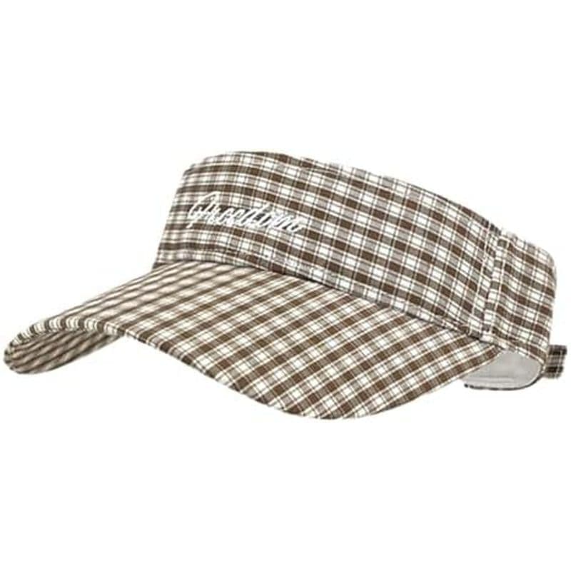 Chapéu De Sol Xadrez Feminino Com Alça De Fivela Ajustável Proteção UV Esportivo Para Caminhadas , Golfe Ao Ar Livre