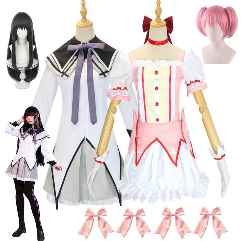 T13E Anime Garota Mágica Puella Magi Madoka Magica Homura Akemi Kaname Fantasia de Cosplay Uniformes de Luta para Mahou