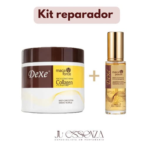 Kit Máscara 500ml + Óleo 50ml Dexe Collagen Tratamento Reustaração