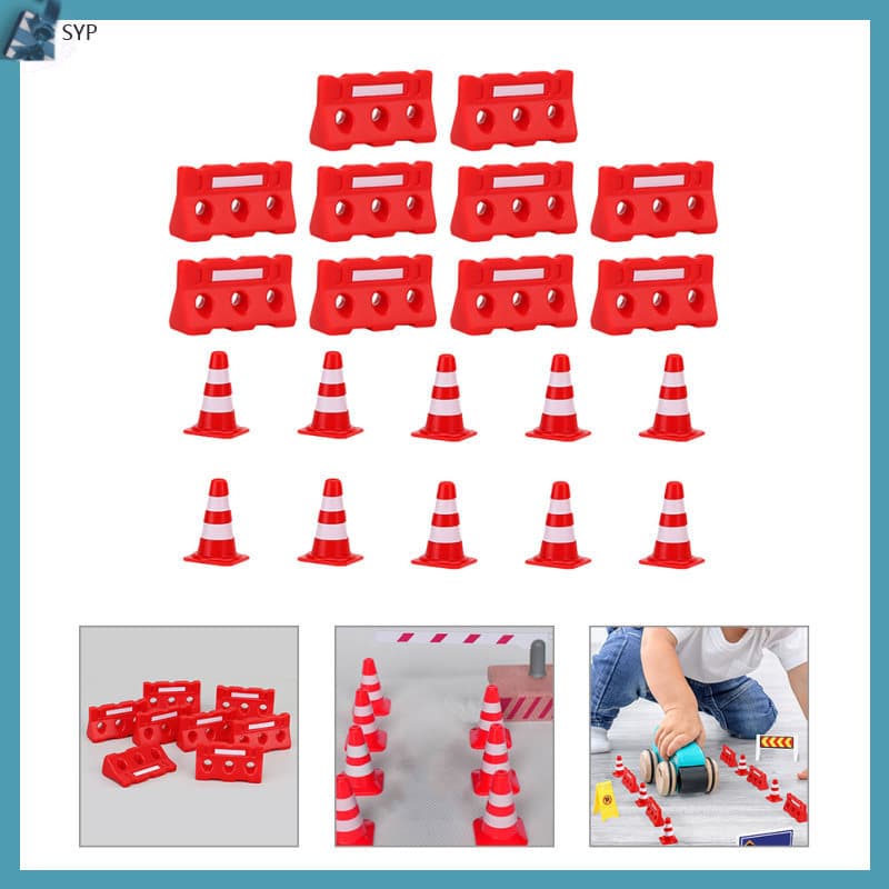 Conjunto Combinado De Mini Cones De Trânsito De Plástico De 20 Unidades Para Crianças