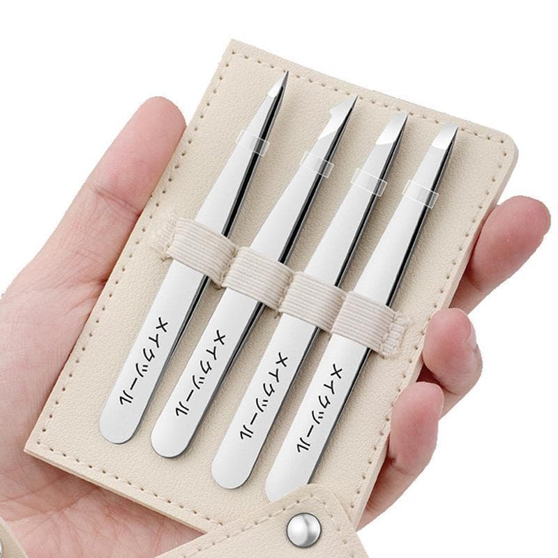 Profissional 4 Pçs Conjunto De Pinça De Sobrancelha Multi-Ponta De Aço Inoxidável Para Remoção De Tala De Cabelo Encrava