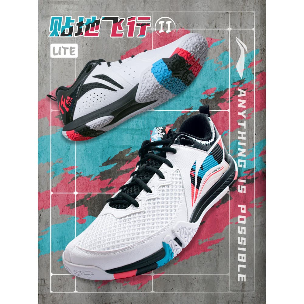 [Tao Hao Huo] Tênis de Badminton Li-Ning "Ground Flight 2lite" - Antiderrapante, Amortecedor, Resistente ao Desgaste, Tê