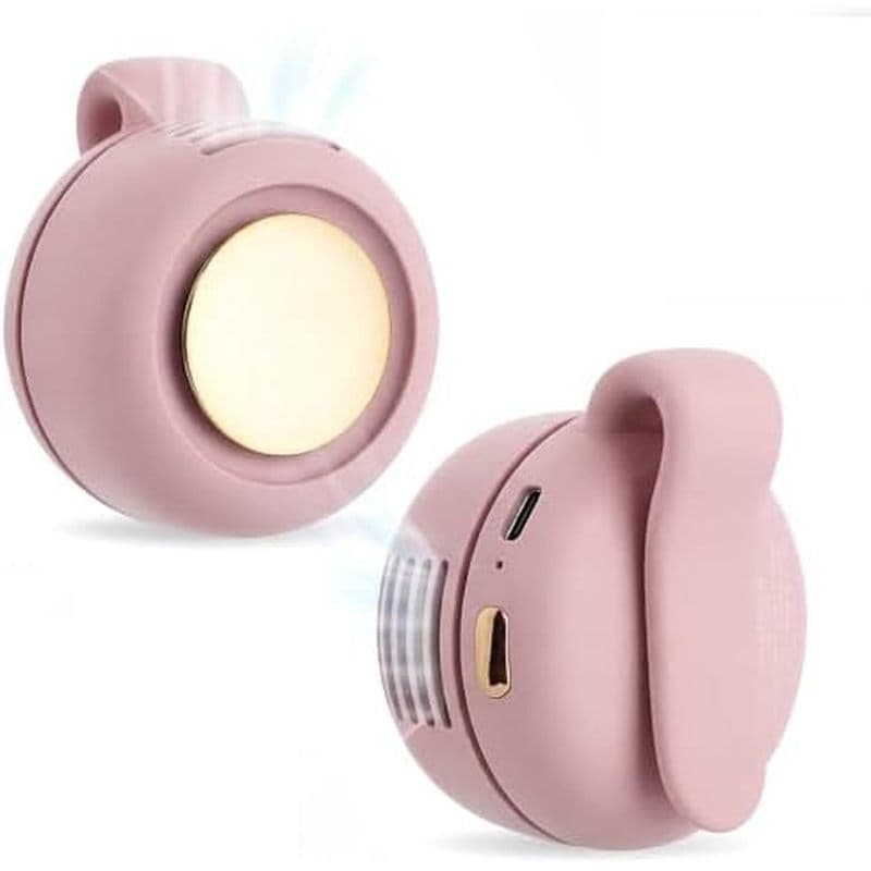 Mini Ventilador Sem Lâmina Com Display LED , Portátil De 5 Velocidades 360 ° Pessoal Giratório E Recarregável Para Cinto