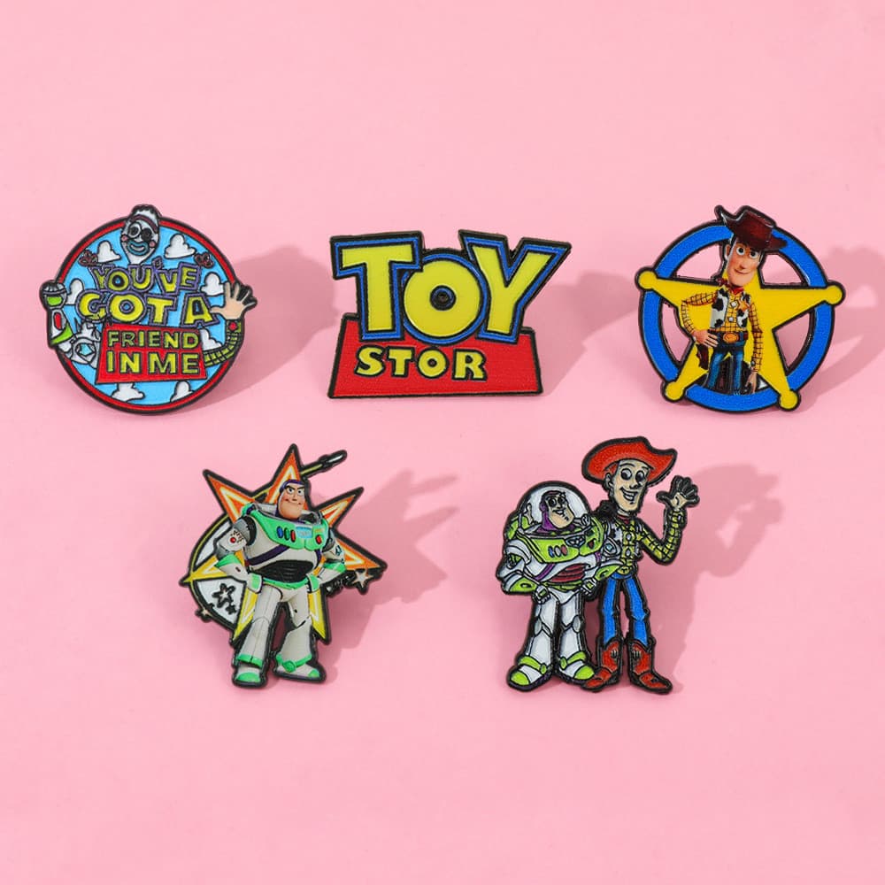 [5pçs] Broches de Liga Toy Story - Decora Roupas e Mochilas