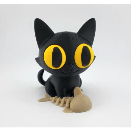 Miniatura Gato Preto Olhos Amarelos Geek
