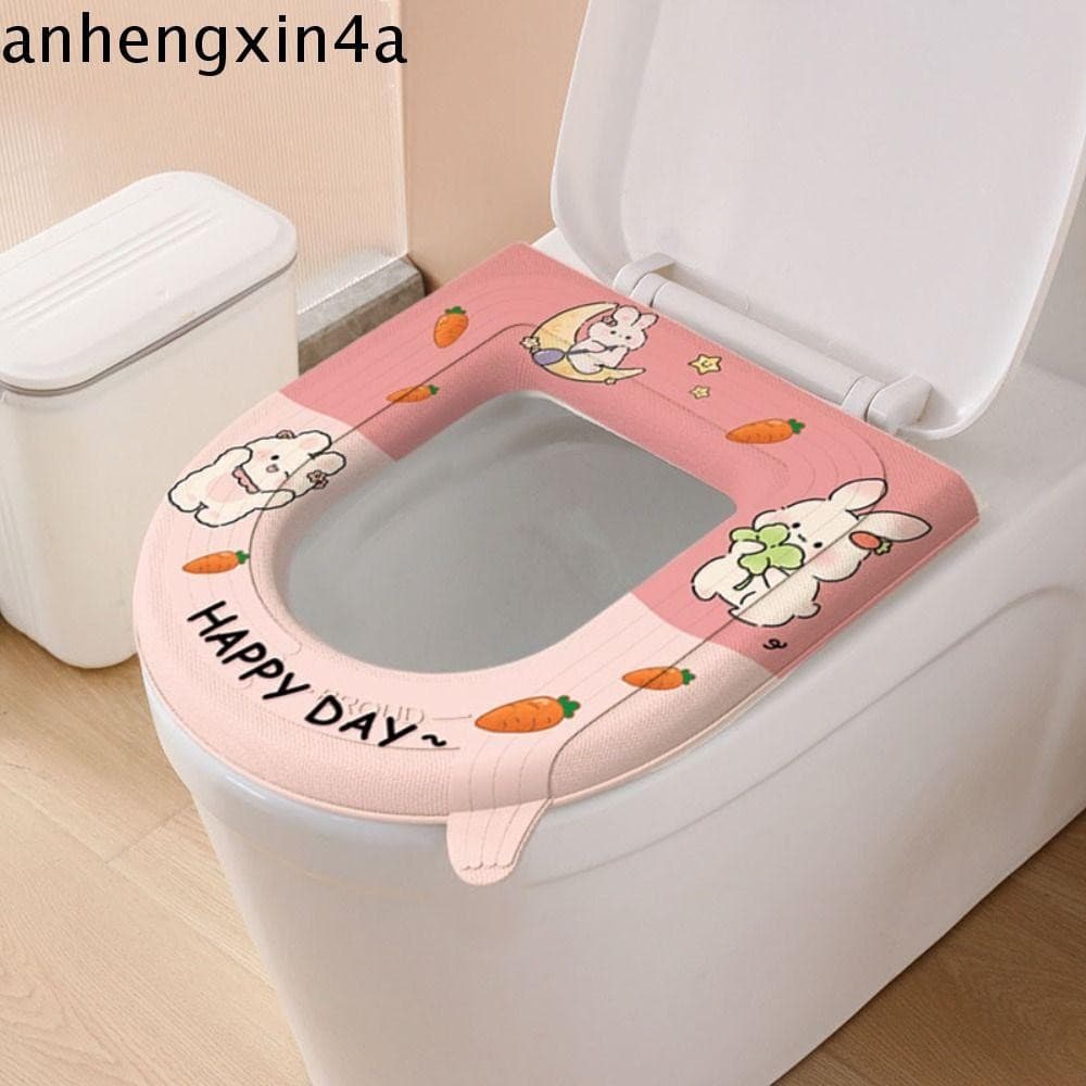 Almofada De Assento De Vaso Sanitário ANHENGXIN , Desenho Animado Com Alça , Capa EVA , Mais Espessa À Prova D'água