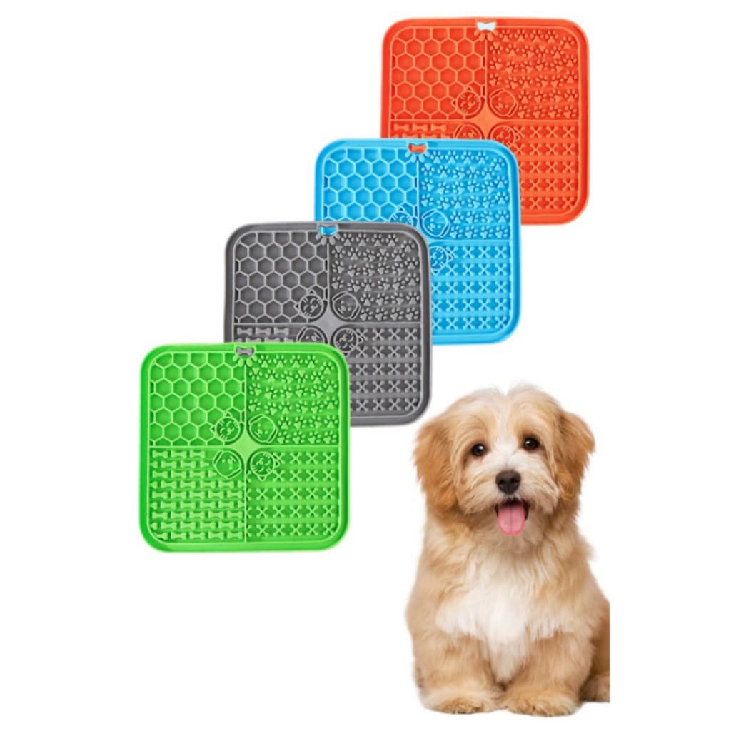 Tapete Lambedor Pet Silicone Com Ventosa Comedouro Lento Cães Gatos