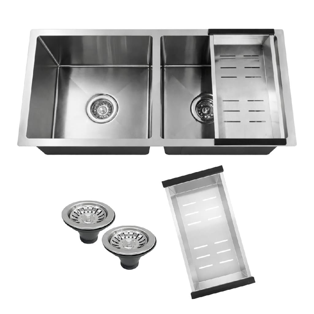 Cuba Gourmet Dupla Aço Inox 80x40 Com Cesto E Ralo