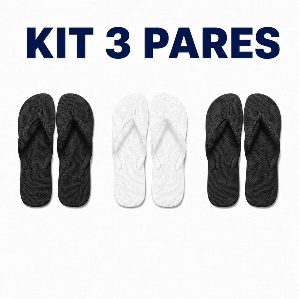 Kit 3 Chinelos Masculino e Feminino de Dedo