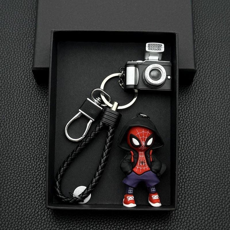 Casal dos desenhos animados Anime Spiderman chaveiro carro chaveiro meninos meninas presente criativo bonito mochila pin