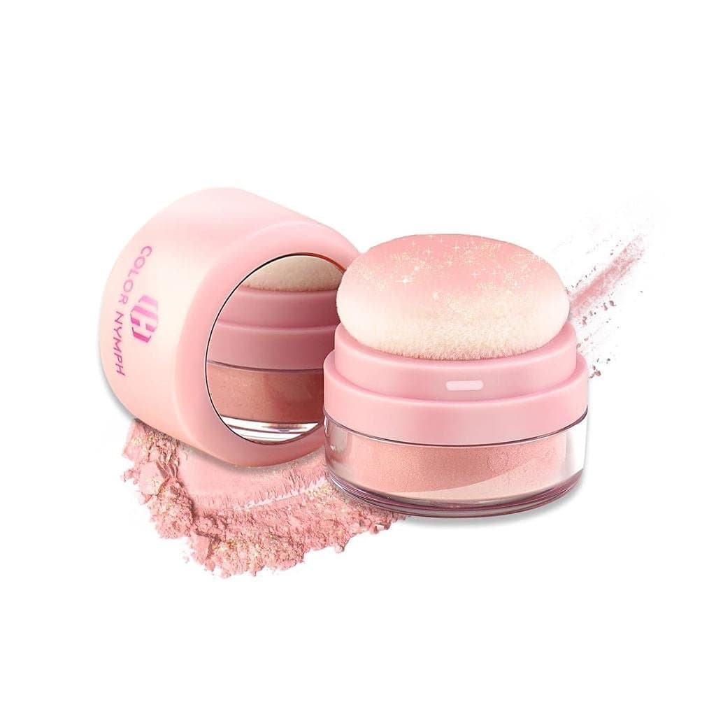 Blush para o Rosto Color Nymph, Blush em Forma de Cogumelo, Blush para as Maçãs do Rosto com Micro-Brilho, Blush Rare Be