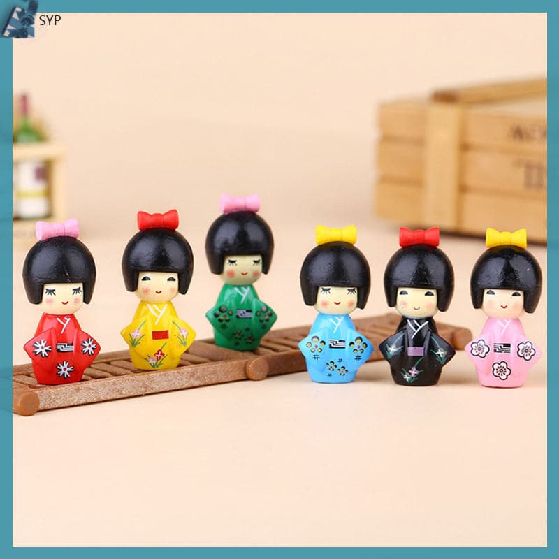 🍳 12Peças Mini Bonecas Kimono Japonesas Coloridas Com Detalhes Pintados Para Decoração