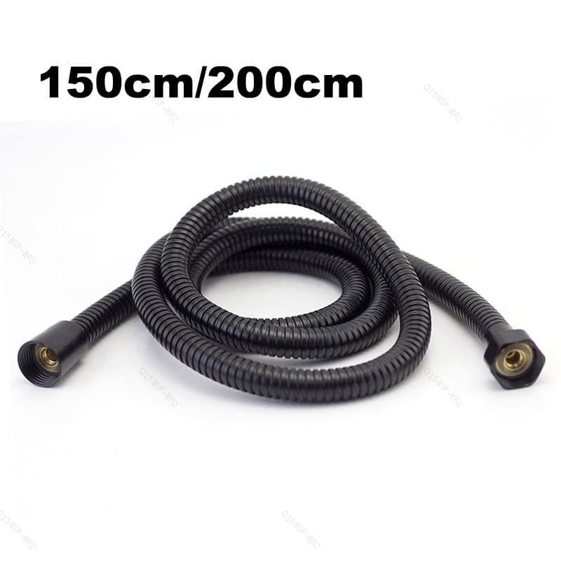 150cm 200cm Mangueira De Água 1.5M 2M Aço Inoxidável Preto Cabeça Chuveiro Tubo Do Banheiro Gaveta Acessórios BR15B2