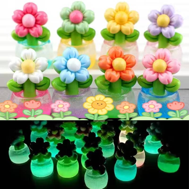 Planta Em Vaso De Resina Luminosa DIY-Para Decoração De Quarto De Casa-Enfeites De Carro-Ornamento De Jardim De Micro Pa