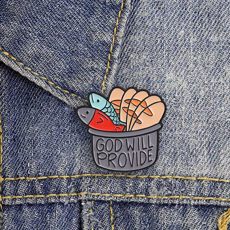 Deus Fornecerá Tudo Que Você Precisa Broches Esmaltados Acessórios De Roupas Da Moda Mochilas Emblemas Joias Presentes