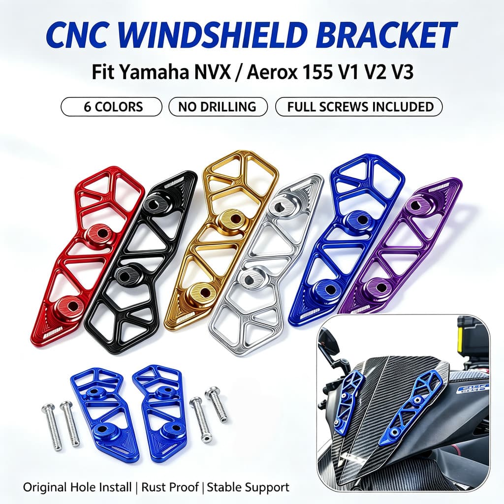 Pára-Brisa De Enfeite De Liga De Alumínio Para Aerox V1 V2 V3 NVX CNC Completo