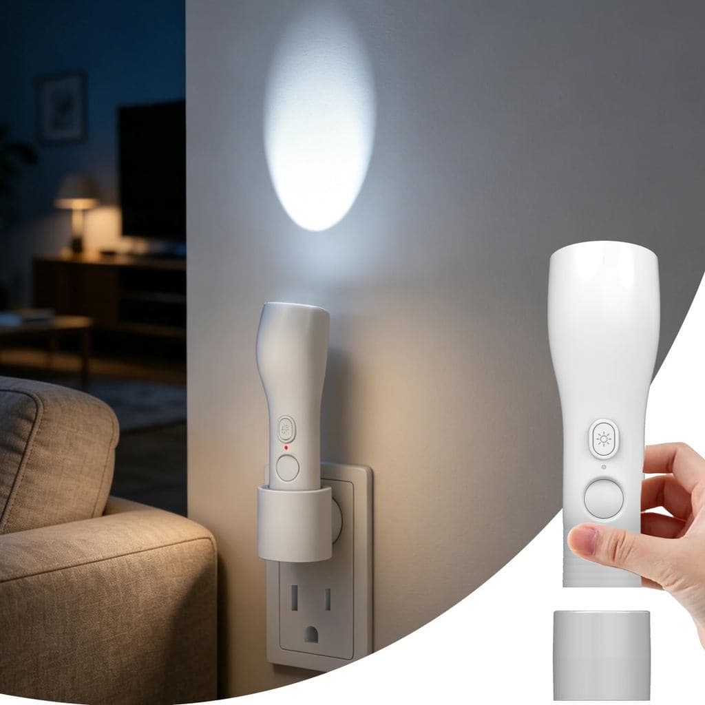 Luzes de Emergência LED 4 em 1, com Sensor de Movimento e Sensor de Luz Noturna que se acende ao anoitecer e apaga ao am