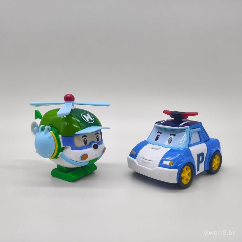 Popular 2025 Brinquedo de Carro de Polícia Transformável em Peças Soltas, Robô Xerife Puli, Homem Aeronave Haili, Orname