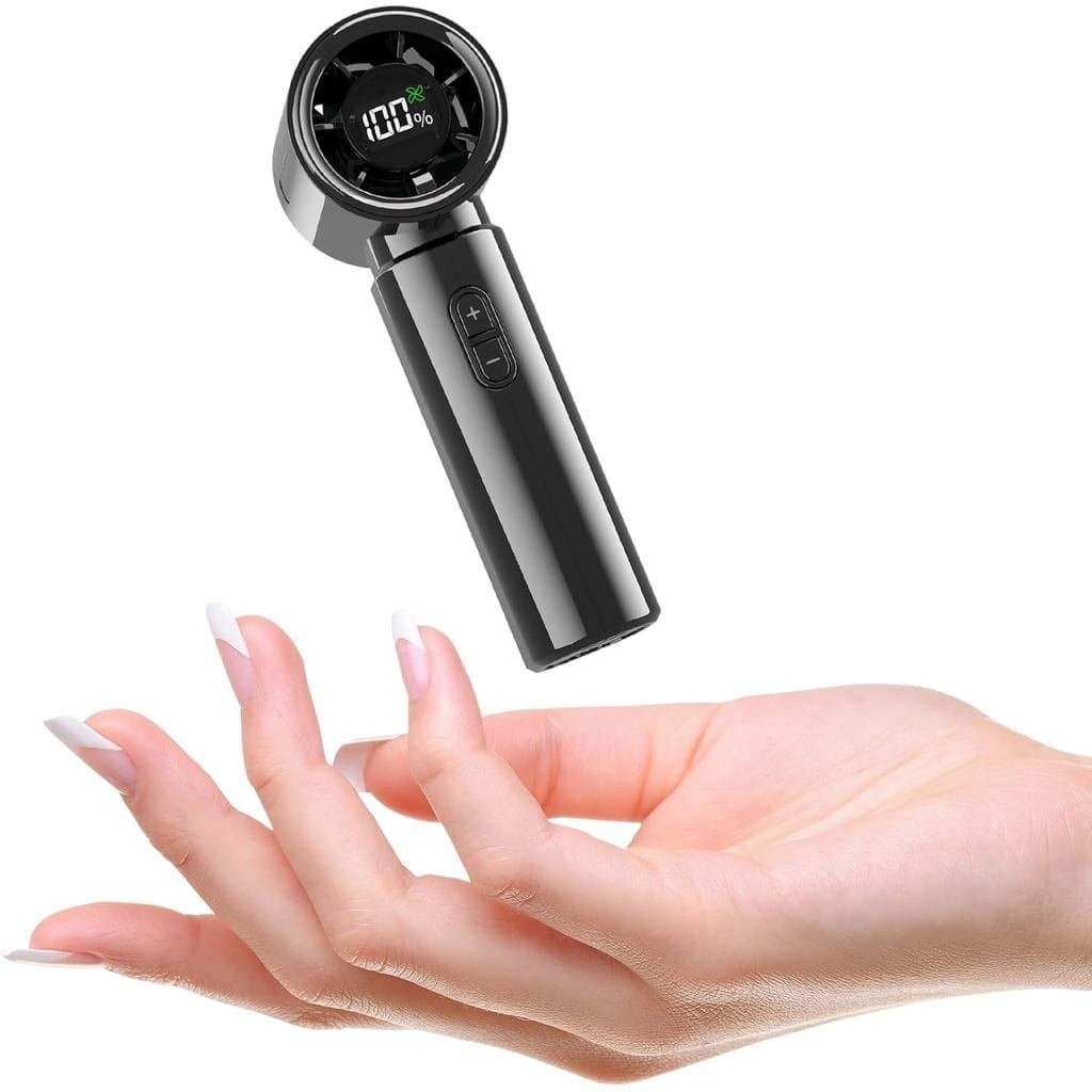Ventilador de Mão Ultra Mini – 20.000 RPM, fluxo de ar máximo de 20 pés por segundo, 100 velocidades, 4000mAh, display d