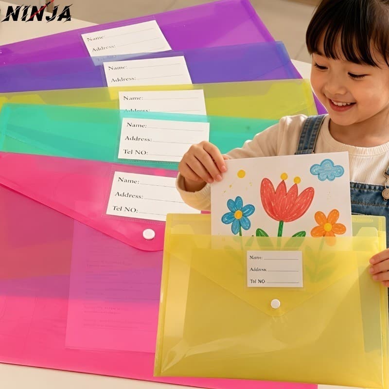 [Extreme] 10 Unidades De Pastas De Arquivo De Plástico Coloridas-Saco De Armazenamento De Escritório Escolar Envelopes-C
