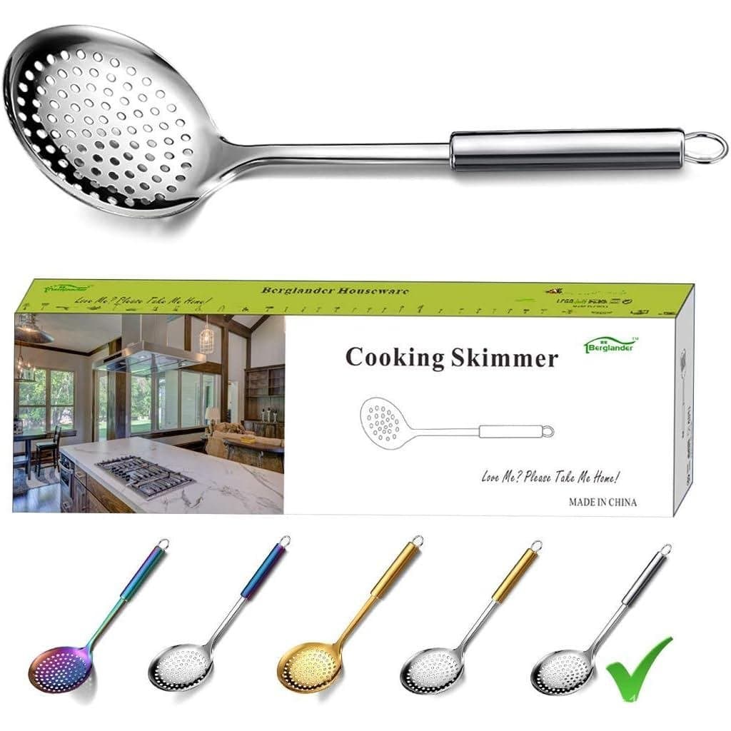 Escumadeira Berglander, Coador de Aço Inoxidável, Escumadeira para Cozinhar, Colheres com Fendas, Para Cozinhar, Colher