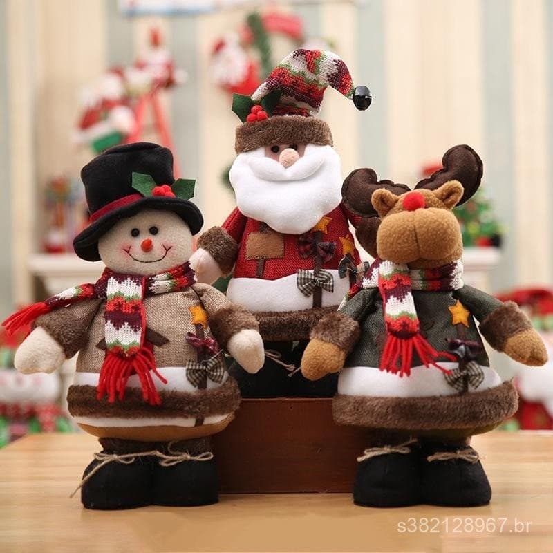 Decoração De Rena De Boneca De Neve De Papai Noel De Natal Para Casa De Janela