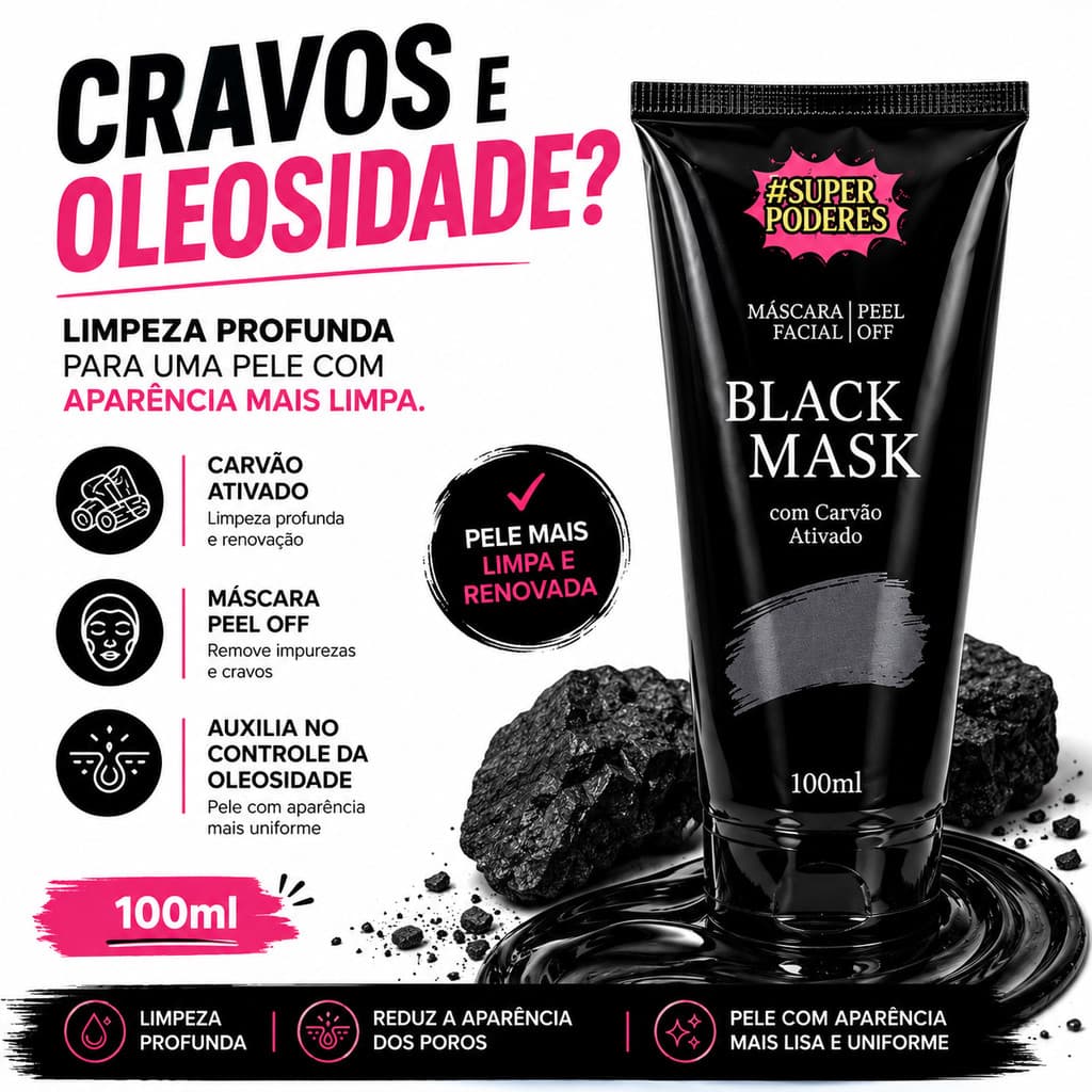 Mascara Facial Peel Off Mack Mask com carvão Ativado 100g