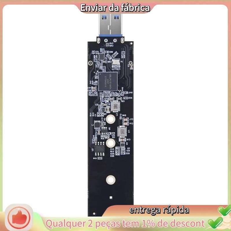 M . Adaptador 2 SATA NVMe SSD Para USB 3.1 , Placa Conversora Externa PCI-E-Gen 2 PCIe Tipo A