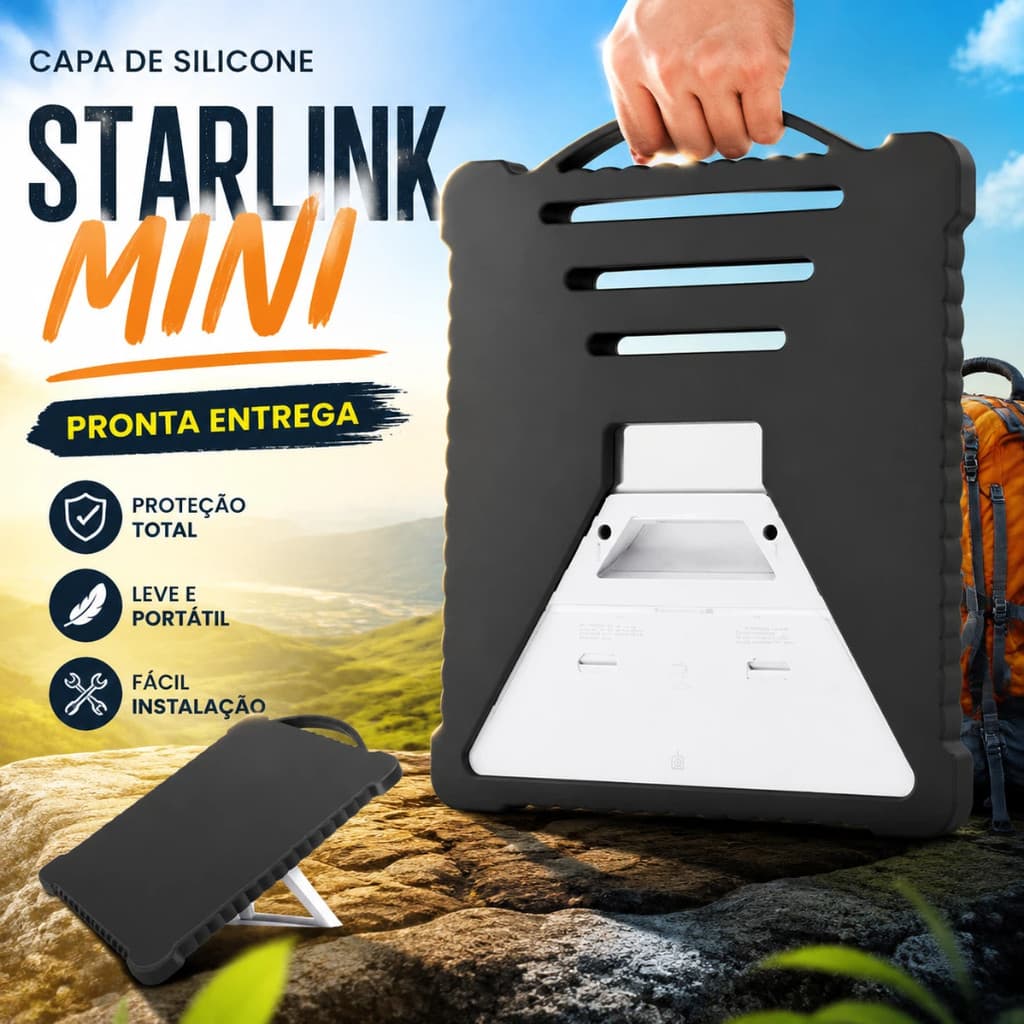 Capa Protetora De Silicone Para Antena Starlink Mini Anti-Queda Portátil Para Viagem