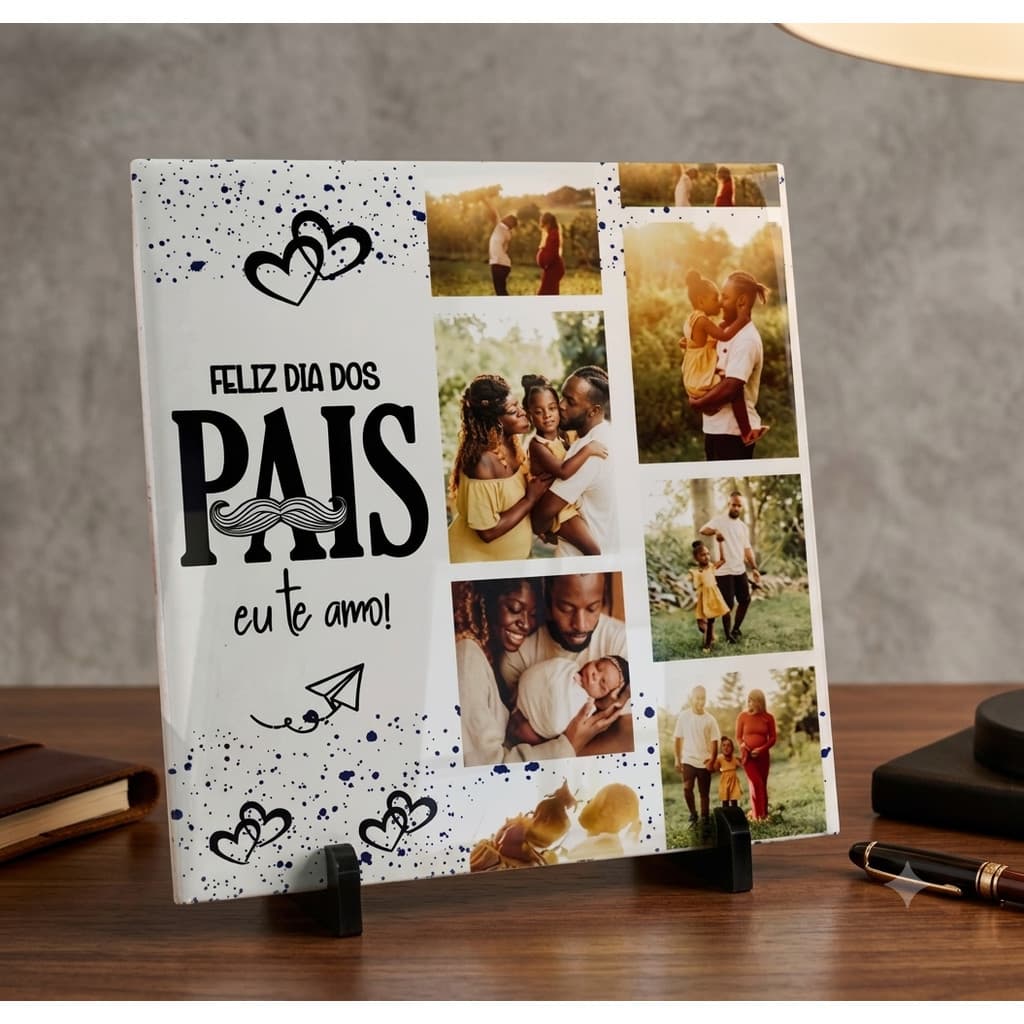 Azulejo Personalizado Dia dos Pais | Presente com Foto que Todo Pai Vai Amar ❤️