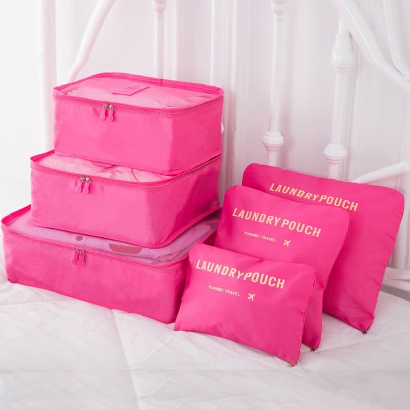 Bolsa de armazenamento de viagem Conjunto de seis peças Bolsa de armazenamento de roupas de bagagem de grande capacidade
