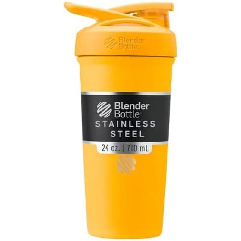 BlenderBottle Strada Shaker Cup Garrafa De Água Isolada De Aço Inoxidável Com Batedor De Arame , 24 Onças , Preto