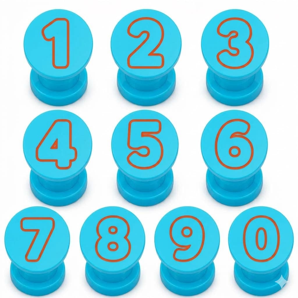 Kit 10 Carimbos para Doces Números 0 a 9, Aniversário, Docinhos Personalizados e Brigadeiros