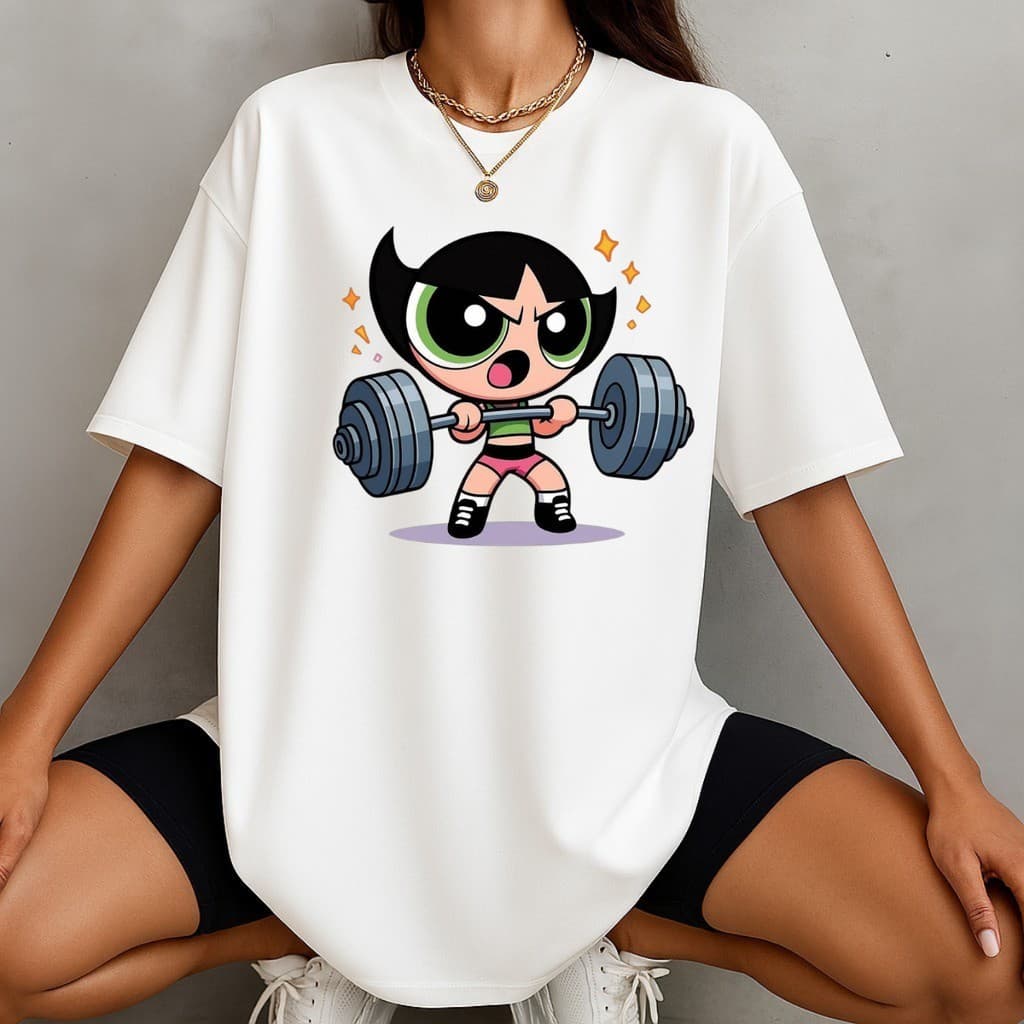 Camiseta Oversized Streetwear Meninas SuperPoderosas Docinho - 100% Algodão