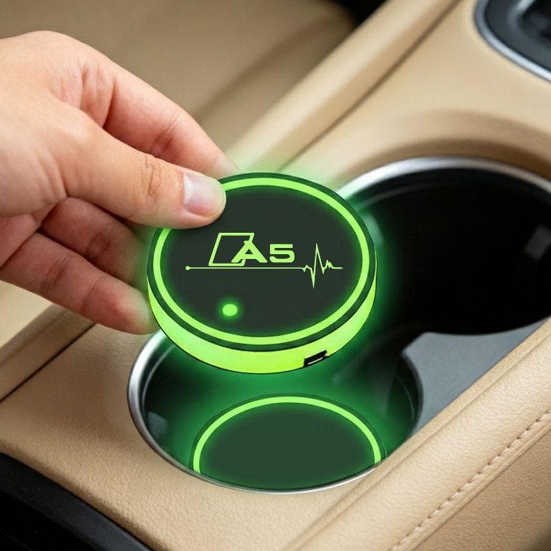 7 Cores Sensor de Movimento Porta-Copo LED para Carro Artigos Automotivos For Audi A5 Sportback Coupe Cabriolet