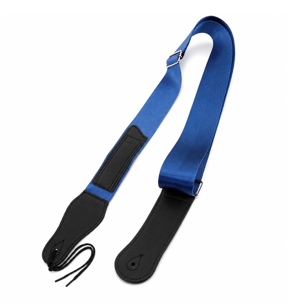 Correia Premium Azul Marinho Para Violão Guitarra Em Nylon Com Porta Palhetas