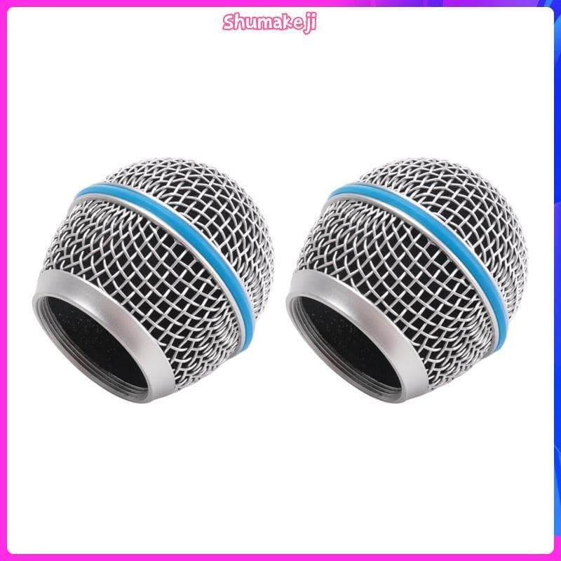 2 Pçs Microfone Grill Grade Substituição Bola Cabeça Malha Para Beta58A Pgx24 Slx24