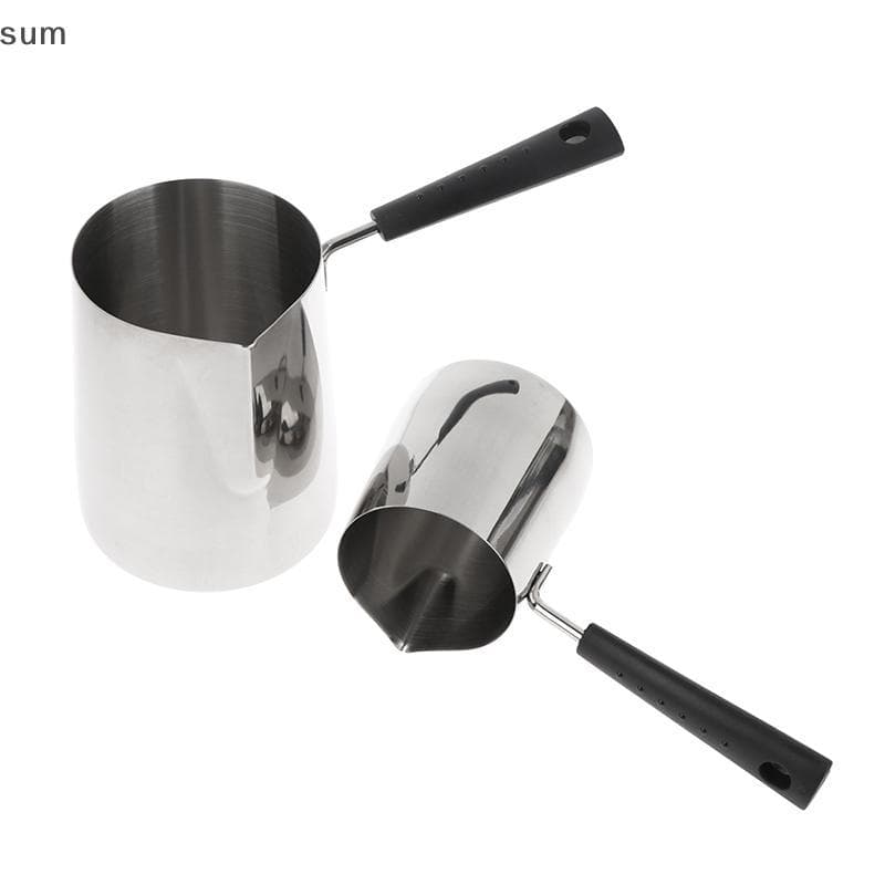 [sum] Bule De Café De Aço Inoxidável Com Alça Longa 350/600ML Bico Para Derramar Manteiga De Leite Panela Aquecedora Fog