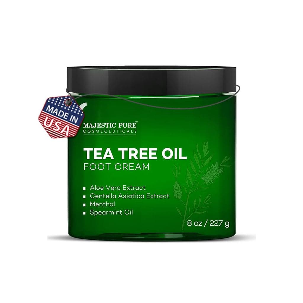 Creme para os Pés Majestic Pure com Óleo de Tea Tree, Creme Aquecedor - Calosidades, Pés Secos e Rachados, Mãos, Calcanh
