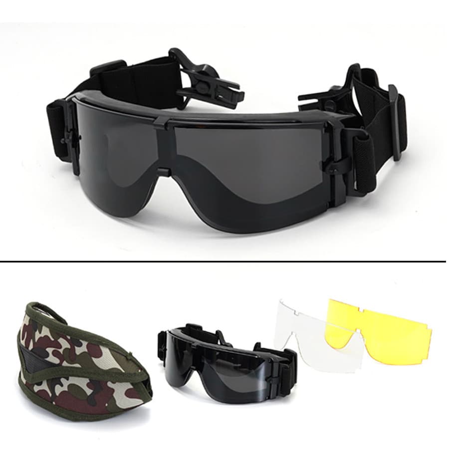 Nova pista óculos táticos de três lentes óculos de tiro ao ar livre ventilador militar CS equipamentos explosão-Proo