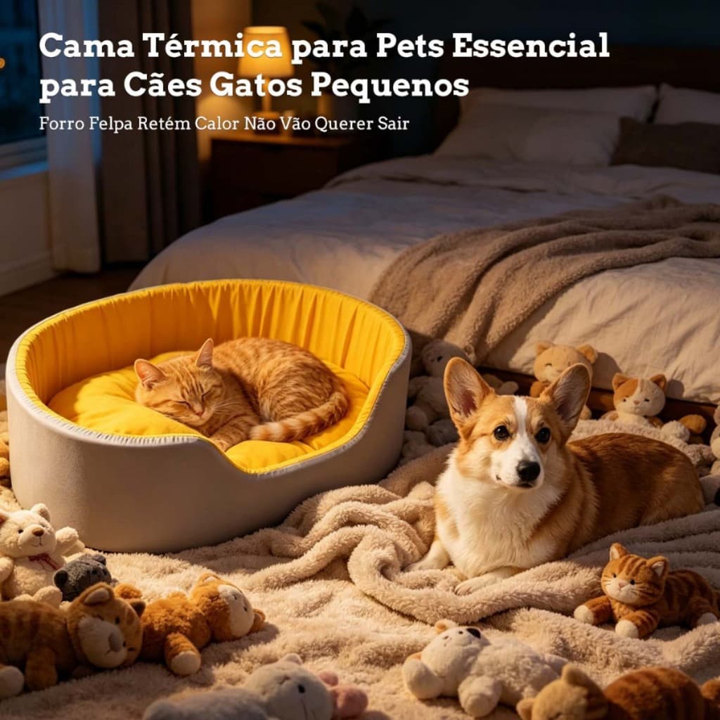 Cama Estruturada para Cães e Gatos | Enchimento em Fibra PP | Colchão Removível | Tamanho M