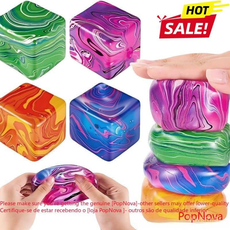 Pequeno Cubo Macio e Não Agradável, Bola Anti-estresse de Ascensão Lenta, Brinquedo Sensorial para Alívio da Ansiedade