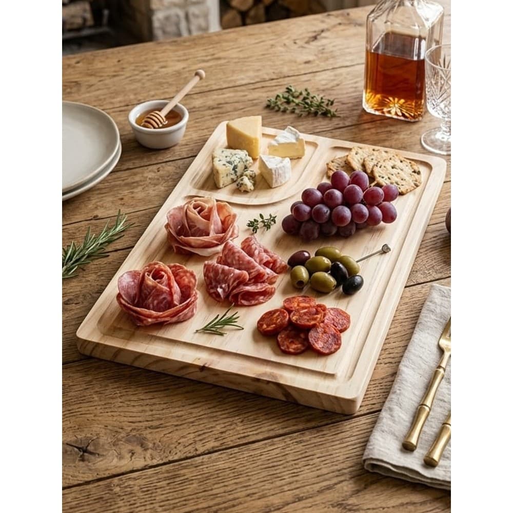 TABUA EM MADEIRA PINUS PARA APERITIVO (MED. 1,9CM X 24,5CM X 36,5CM) REF.1-871