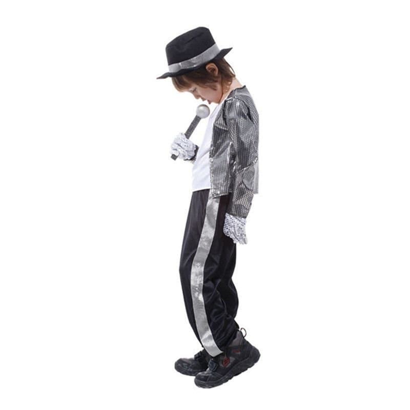 4 Peças Fantasia Infantil do Michael Jackson para Halloween, Cosplay de Superestrela, Cantor, Rei do Dança VXV7