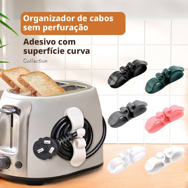 Organizador de cabos para cozinha, organizador de cabos para eletrodomésticos, suporte plugues, clipe para enrolar